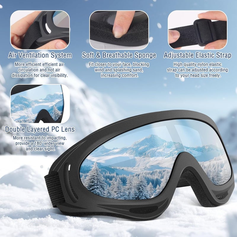 OXG Store Ski Snowboard Goggles for Men Women, UV Protection Ski Snow Goggles for Kids Youth Adult - Image 4
